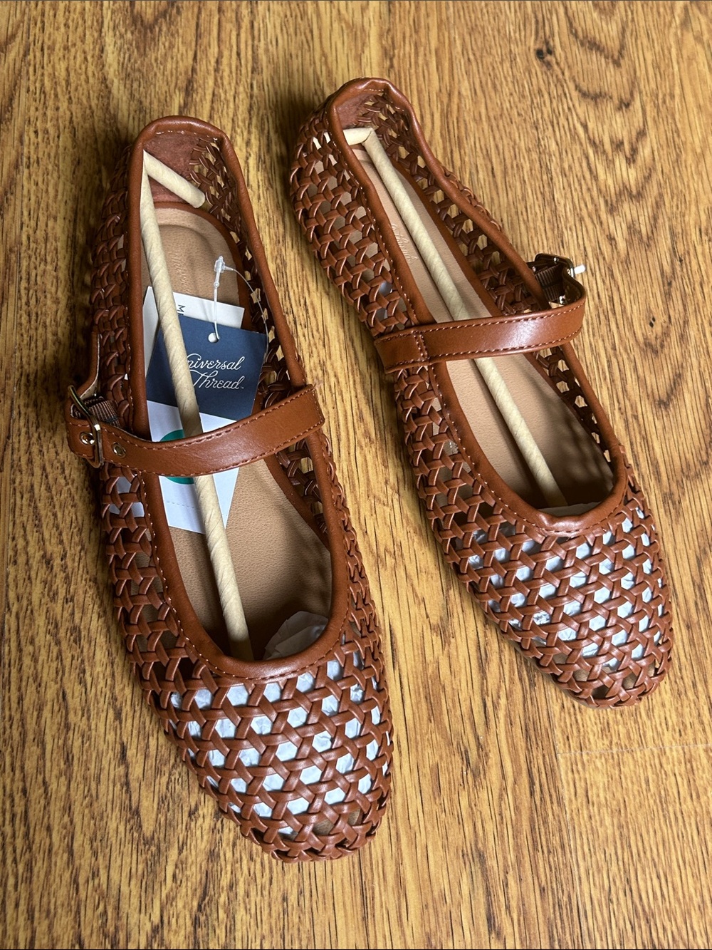 Universal Thread Brown Woven Mary Jane Flats